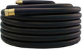 100FT ×1 inch Heavy Duty Rubber Garden Hose - 200psi Working, 1000psi Burst - Hot/Cold Water - Five-Layered Braiding for Durability - Versatile for Gardening, Agriculture, Construction(Black)