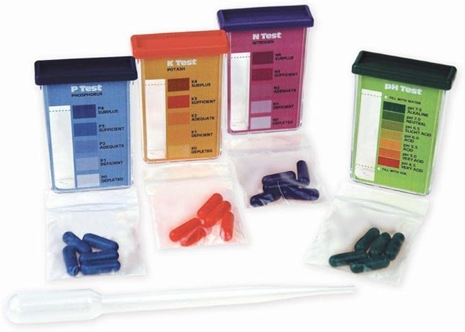 Rapitest Soil Test Kit for Gardens,Vegetables,Flowers and Lawns. USA designed and assembled soil tester completely,quickly & accurately measures/analyzes-soil pH acidity & garden nutrients(Pack of 6)