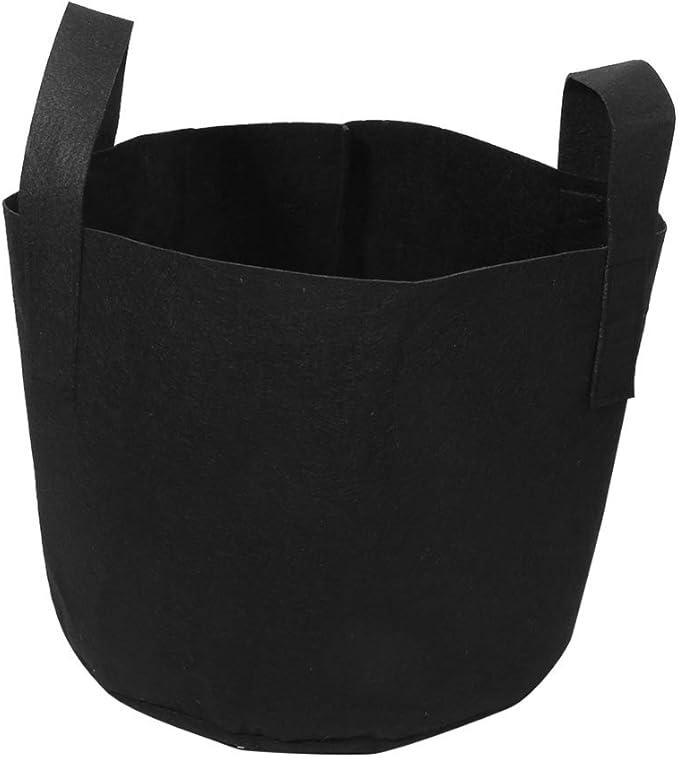 Plant Grow Bag, 1/2/3/5/7/10 Gallon Black Flower Plants Growing Bag, Vegetable Aeration Fabric Planting Pot Container with Handles for Indoor Outdoor Nursery Garden Planting (25 x 30 cm (5 Gallons))