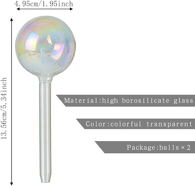 Small Plant Watering Globes 3 Pack, Glass Watering Globes, Plant Watering Globes, Small Watering Globes for Indoor Plants