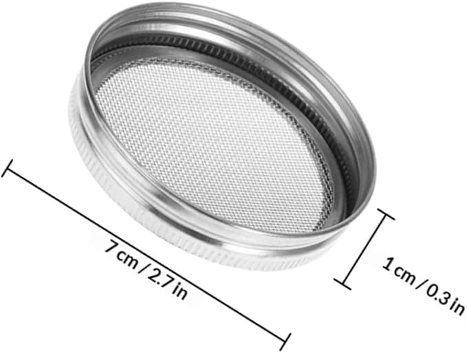 TOYANDONA 3pcs Stainless Steel Sprouting Jar Lids Mesh Seed Germination Covers for 70mm Wide Mouth Mason Jars Household Sprouting and Straining Kitchen Accessories