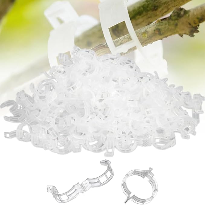 Secured Plastic Plant Clip, 2024 Upgraded Plant Support Clips Reusable Garden Clips 50Pcs, Plant Support Clips Garden Climbing Vines Fixing Clip Trellis Clips Climbing Tomato Clips (50, White)