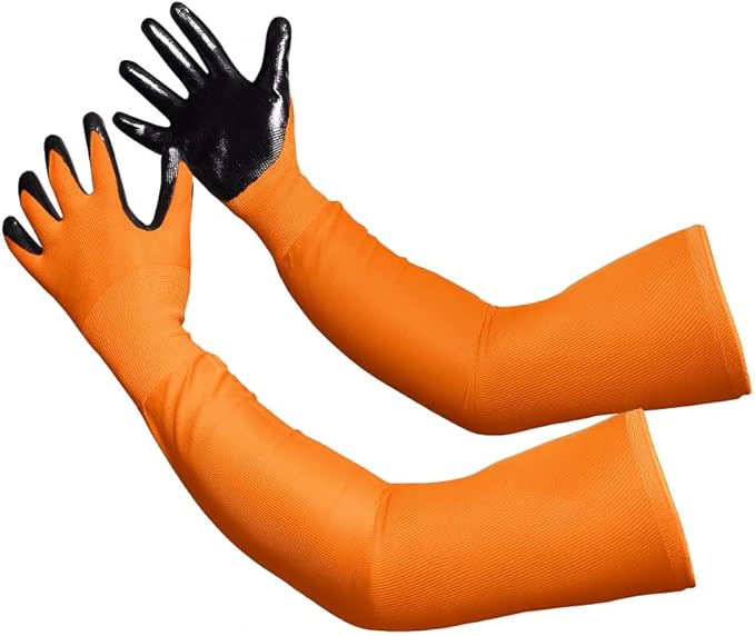 Long Sleeve Gardening Gloves Protection Sleeves No-Slip Grip, Durable Long Garden Gloves Flexible Sleeves, Women/Men