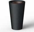 Kante Tall Concrete Planter, 19.7 Inch Height Large Flower Pot for Indoor Outdoor Plants, Suitable for Home, Patio, Garden, Porch, Black Finish with Painted Interior