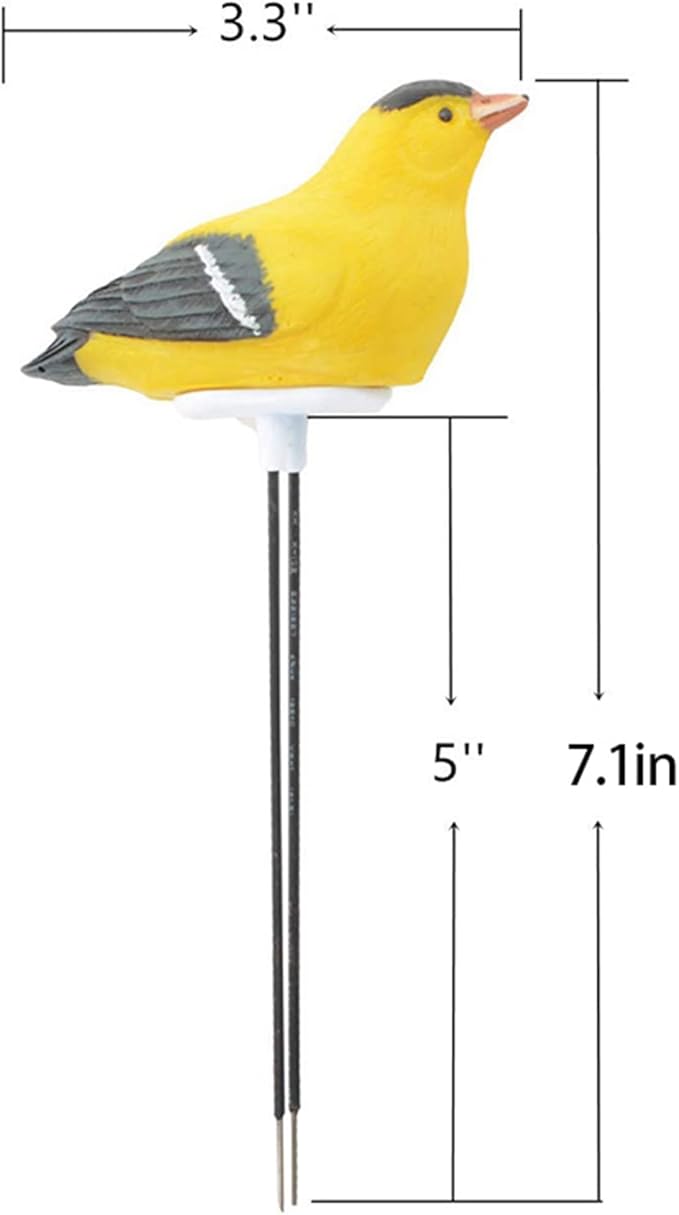 6X Soil Moisture Meter Watering Alarm Bird Plant Water Tester Hygrometer Sensor Gardening Tool Kit (Yellow)