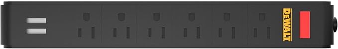 DEWALT Magnetic Power Strip with 6 Power Outlets, DEWALT Workshop Storage System Compatible (DWST82693)