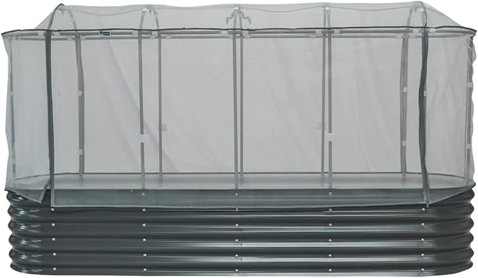 Vego garden Netting Cover System for 2.5' x 2.5' (Round) Berry Garden Bed Twin Pack, 35% Shading Rate for Plant Protection, Pest Control Frame Cover Kit,(Garden Beds Not Included)