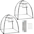 Plant Covers Freeze Protection, Clear Outdoor Garden Frost Cover, Plant Protectors from Animals, Garden cloches for Plants, Potted Fruit min Greenhouse(Transparent,2-Pack)
