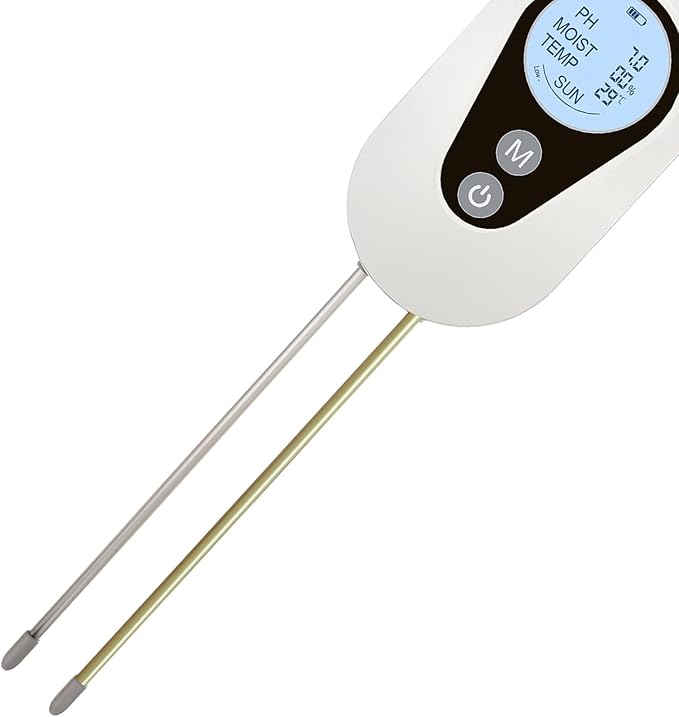 4-in-1 Soil Tester, Digital Soil Moisture, pH, Light, and Fertility Meter for Orchards, Farmlands, Potted Plants, Flowers, Fruits, Vegetables, Balcony Gardeners