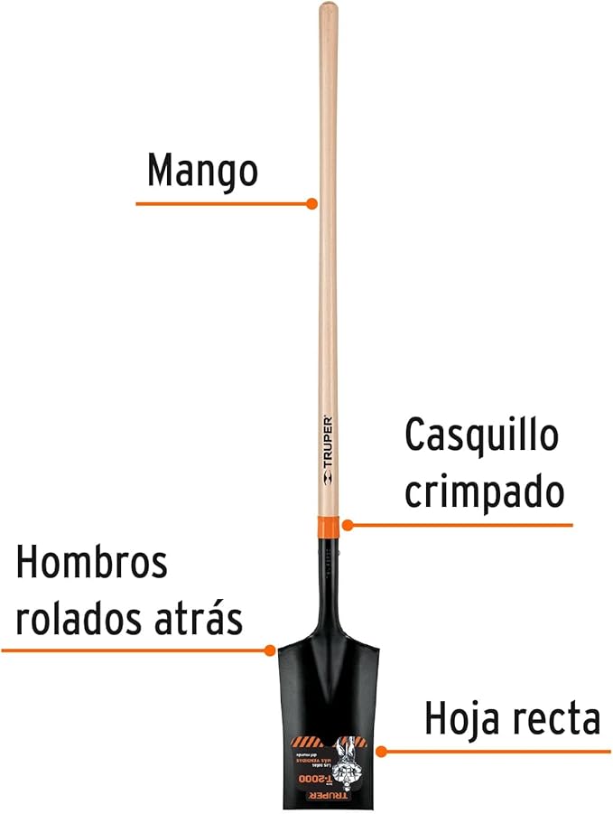 TRUPER PES-LP D-Handle and Long Handle Garden Spades. T-2000 58" (147cm)