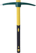 KINJOEK 17.7 Inch Pick Mattock Hoe, Forged Weeding Pickaxe Garden Pick Axe with Fiberglass Handle for Digging, Loosening Soil, Gardening, Camping or Prospecting