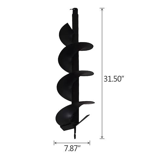 8 Inch Auger Bit Pneumatic Column Fence Digger Soil Drill Bit 8 Inch Ball Bed Digging Pile Hole Planting Tool for Inside Diameter 3/4 Inch Shaft Auger