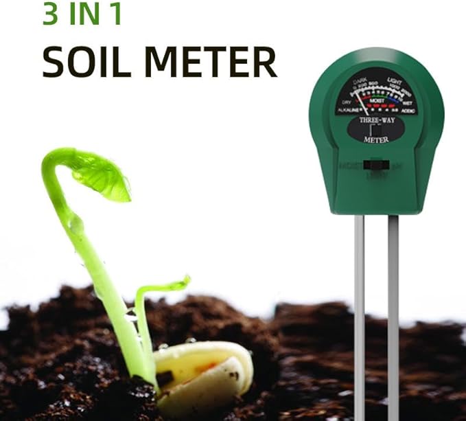 3-in-1 Soil Tester for Plants - Moisture, pH, Light Meter | Professional Soil Test Kit for Indoor/Outdoor Plants, Garden, Lawn, Farm (2 Packs)