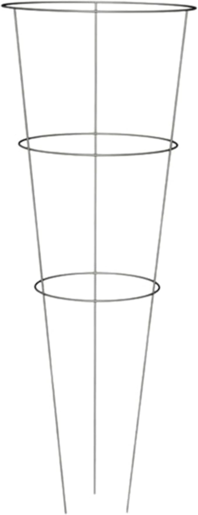 BestNest Panacea 89723 Round Tomato & Pepper Towers – Galvanized Steel Plant Cages, 33" H with 3 Rings & 3 Legs – 15" Stakes – Heavy-Duty Support for Outdoor Plants – 20 Pack