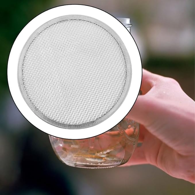 10 Pack Stainless Steel Sprouting Lids for 86mm Wide Mouth Mason Jars - Reusable Mesh Filter Strainer Screens for Beans, Alfalfa, Broccoli Sprouts - Easy Clean