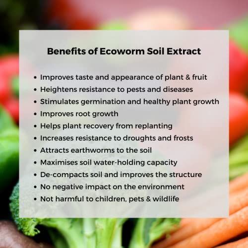 Ecoworm Soil Extract Concentrate for Tomatoes & Peppers – Organic Soil Regenerator & Microbe-Rich Fertilizer from Worm Castings | Root & Fruit Boosting Plant Feed (35 fl oz Makes 53 Gallons)