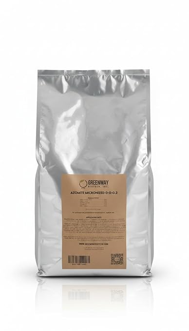Greenway Biotech, Inc. Azomite Rock Dust Volcanic Ash Organic Fertilizer with Micronutrient & Trace Minerals- Natural Mineral Soluble Plant Fertilizers for Enhances & Increases Crop Yield (25 Pounds)