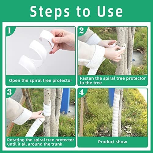 Watayo 6 Pcs Tree Trunk Protector- 2 Size Tree Wraps to Protect Bark- Plastic Spiral Tree Guard- Tree Bark Protector Tube Wraps to Protect Saplings Plants from Deer Rabbit Cats Rodents Mowers