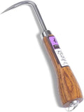 Nisaku NJP955 Nekaki Ippondume Handheld Single Claw Cultivator, Japanese Stainless Steel Tine Length 1.5-Inch, 5.5-Inch Polished Wood Handle