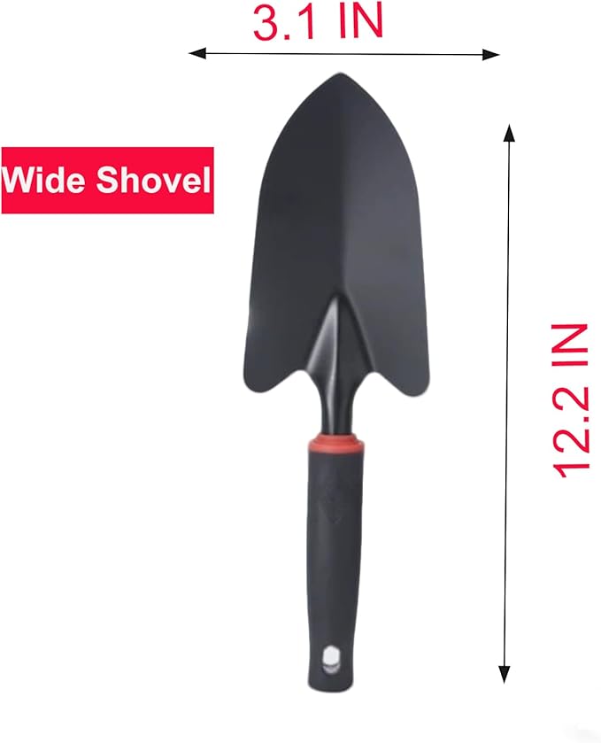 Durable Garden Hand Tools Set (3 Pieces), Non-Slip Soft Grip Design with Trowel, Transplanter & Hand Cultivator, Ideal for Digging, Replanting, Aerating Soil in Home Gardening Tasks