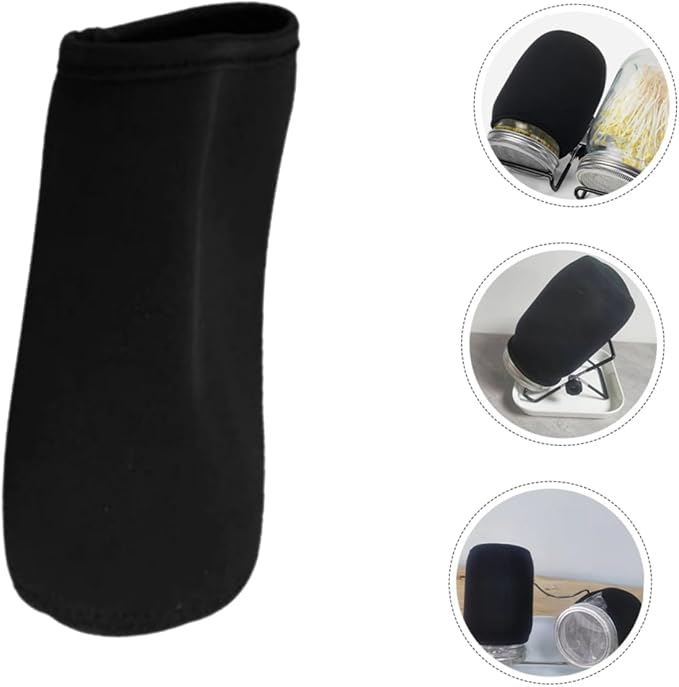 Alipis Sprouting Jar Sleeves for Wide Mouth Mason Jars 2-Pack Blackout Covers Protective Shade for Indoor Seed Sprouting Light-Blocking Fabric for Home Gardening