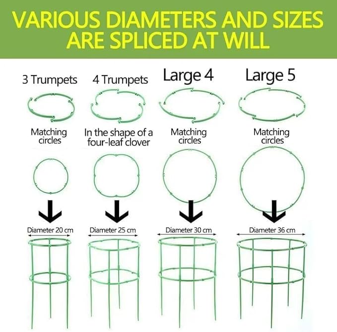 Green Tomato Cage | Tomato Support | Adjustable Green Plant Supports for Garden | 48in Deformable Assembled Support | Trellis for Vegetable, Flower and Fruit Growing