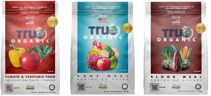 True Organic Blood Meal + Bone Meal + Tomato & Vegetable Food Bundle - CDFA, OMRI Listed for Organic Gardening – Organic Fertilizer Set