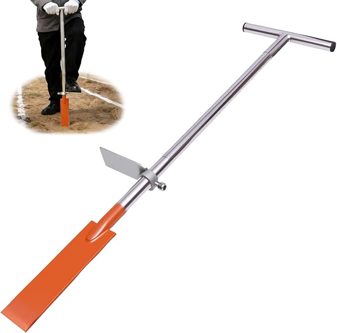 Dibble Bar Planting Tool with Foot Pedal, Sturdy Construction Tree Planting Bar with Stainless Steel Pole, T-Handle Dibbler Gardening Tool Digging Bar Long Flat