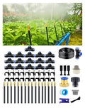 Drip Irrigation System, 360 Adjustable Mist Sprayer Nozzle, High Volume Water Flow Rotating Sprinkler Head for Garden,Patio,Potted Plants,Easy Install, Fine Misting to Jet Spray (50FT+16Nozzles)
