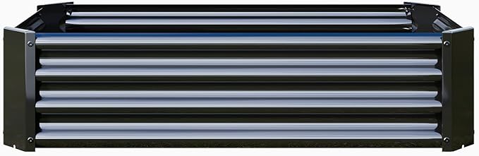 Metal Galvanized Raised Garden Bed Kit, 4 x 2 x 1 ft Galvanized Steel Raised Garden Planter Box Outdoor with Open Base for Growing Vegetables/Flowers/Herbs/Fruits/Succulents, Rectangle, Black