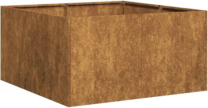 vidaXL Planter Rusty 31,5" x31,5 x15,7 Weathering Steel, Plant Pot, Plant Stand, Raise Bed, Planter Stand, Plant Tray, Garden Planter, Outdoor Planter