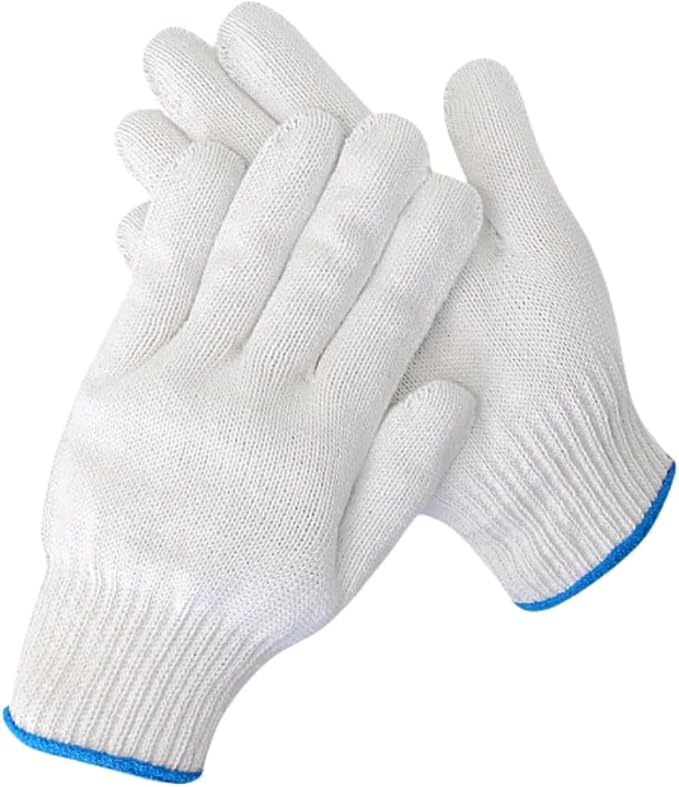 Cotton work gloves - White Safety Work Gloves for repair, construction, Warehouse, Gardening for men and women, L size