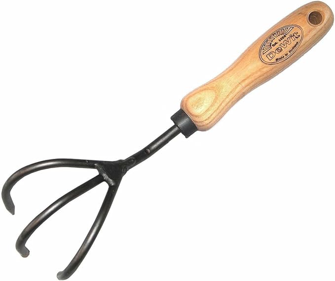 Dewit 3-Tool Bundle with Holder, 3-Piece Lightweight Gardening Set with Hand Trowel, Right Hand Cape Cod Weeder, and Cultivator