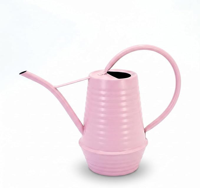 Small Watering Can, Matte Pink (Almost Mauve), 34oz., Metal Watering Can with Long Spout, Nice Indoor Water Can, Plant Water Can for Indoor Plants