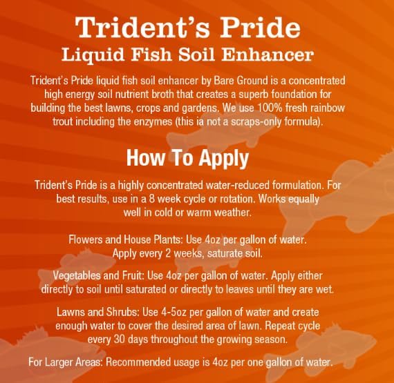 Just Scentsational Bare Ground Solutions TP-128G Trident's Pride Organic Liquid Fish Hydroponic Soil Fertilizer, 128 oz (2 Pack)