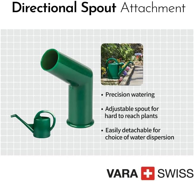 Consolidated Plastics Durable Swiss Watering Can with UV Protection, Ergonomic Handle for Indoor/Outdoor Gardening, Made in Switzerland (10 Liter, Green)