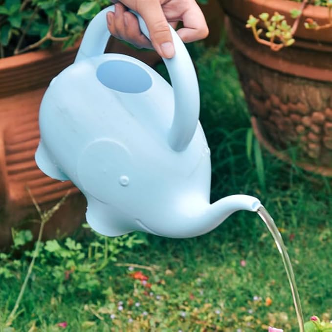 TOYANDONA 2Pcs Animal Watering Can - Small Water Can Plant Watering Pot for Indoor Outdoor Garden Plants, Adorable Elephant Snail Design
