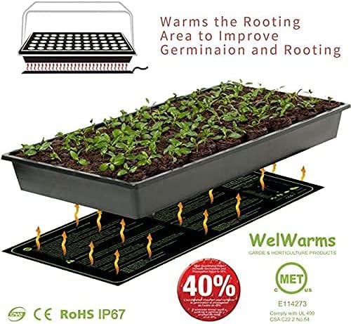 New Plant Heating Mat, Seedling Heat Mat, Waterproof Nursery Heating Mat, Digital Thermostat (20in20in)