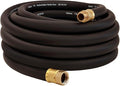 50FT ×1 inch Heavy Duty Rubber Garden Hose - 200psi Working, 1000psi Burst - Hot/Cold Water - Five-Layered Braiding for Durability - Versatile for Gardening, Agriculture, Construction(Black)