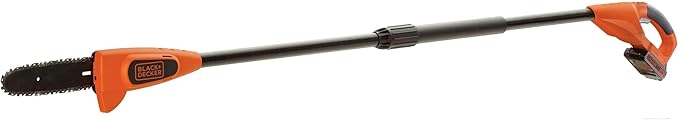 BLACK+DECKER 20V MAX Cordless Pole Saw Kit with Battery and Charger Included, 14-Inch Battery Pole Saw, Includes Oil Bottle, Wrench and Blade Guard (LPP120)