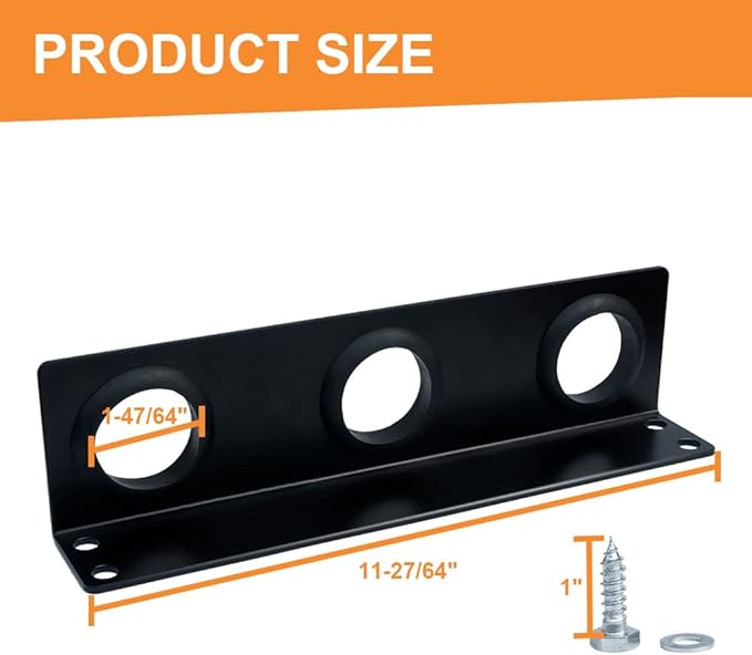 lifgarfe 6 Hole Hand Tool Holder Rack Tool Storage Rack fit for lanscaping Trailer and Truck