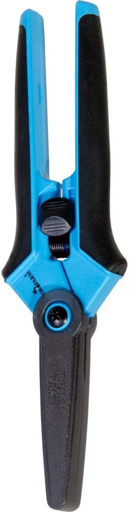 Hydrofarm HGPL400CT Precision Curved Lightweight Titanium Pruner, Blue