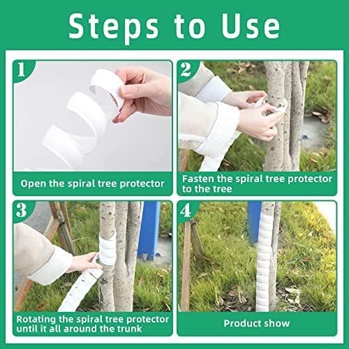 Watayo 8 Pcs Tree Trunk Protector- 2 Size Tree Wraps to Protect Bark- Plastic Spiral Tree Guard- Tree Bark Protector Tube Wraps to Protect Saplings Plants from Deer Rabbit Cats Rodents Mowers