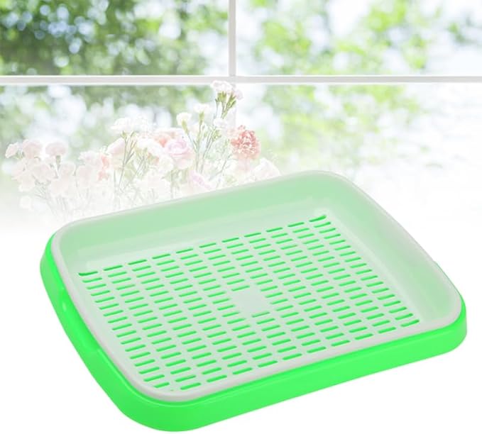 Hemoton Plant Tray 2 Tier Tray 2 Tier Sprouting Kit Soil-Free Wheatgrass Grower Nursery s Germination Bean Sprout Grower Sprouter Veggie Veggie