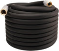 Heavy Duty Premium Garden Hose 100ft x 3/4", 300PSI Working, 1000PSI Burst, Hybrid Rubber Water Hose with Transparent Swivel Handle - Hot/Cold Water - Five Layered Braiding with Brass fittings (Black)