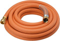 WiseFlow Garden Hose 25FT x 3/4", Heavy Duty Rubber Hose, Water Hose with Five Layered Braiding, Male Female Fittings, 1000PSI Burst, 300PSI Working (Orange)