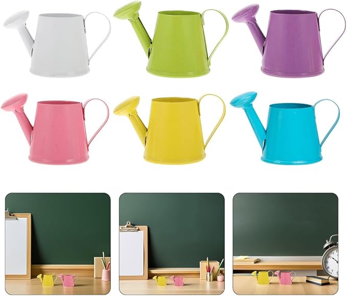 Kisangel Mini Watering can for Indoor Plants 3.34 Inch Handheld Tiny Watering Pots Decorative Water can for House Plant Watering and Miniature Garden Photo Props