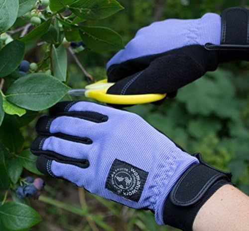 Womanswork Digger Gardening Gloves, Periwinkle, Medium