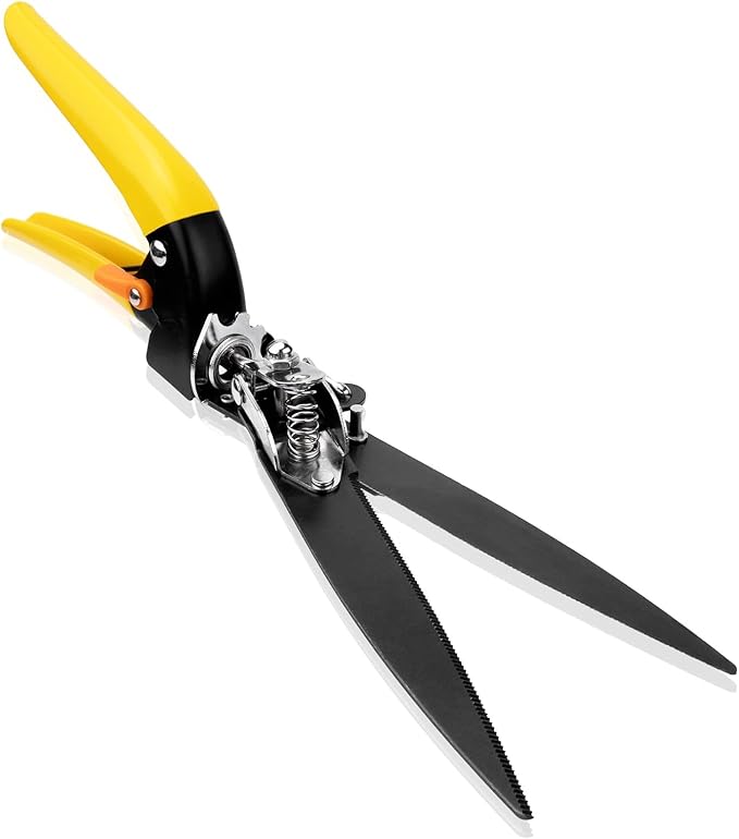 Flower Bed and Grass Shear - Extra Sharp Garden Hand Pruners, Comfortable Ergonomic,Easier Cutting, Less Effort - Gardening Scissors, yellow