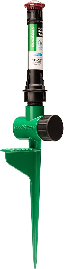 Rain Bird RVANSP Hose-End High-Efficiency Pro Rotary Sprinkler on Large Metal Spike, Hand Adjustable, 45° - 270° Pattern, 17' - 24' Spray Distance (Pack of 12)